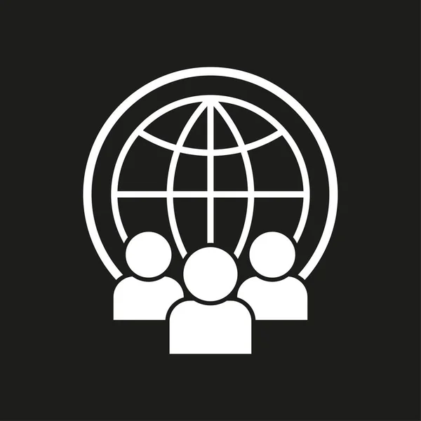 Verdenssamfunnet Globe Med Team Vektorillustrasjon Aksjebilde Eps – stockvektor
