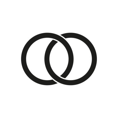 Birbirine kenetlenmiş halkalar, halkalar. Çemberler, halka konsepti ikonu. Vektör çizimi. Stok görüntüsü. EPS 10.