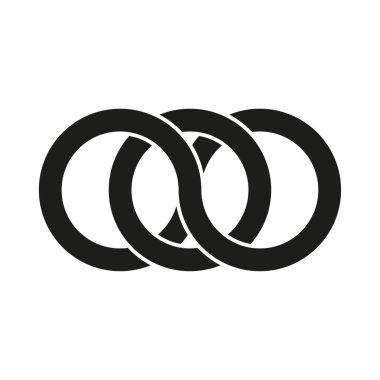 Birbirine kenetlenmiş halkalar, halkalar. Çemberler, halka konsepti ikonu. Vektör çizimi. Stok görüntüsü. EPS 10.