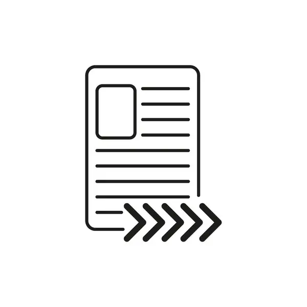 Sending Document Line Icon Sharing Transfer Document Vector Illustration Stock — Stock Vector