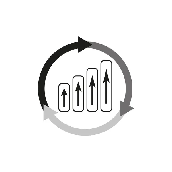 Daten Kontinuierliche Analyse Symbol Visualisierung Infografik Verbesserungstrends Wachstumsdiagramm Muster Zyklus — Stockvektor