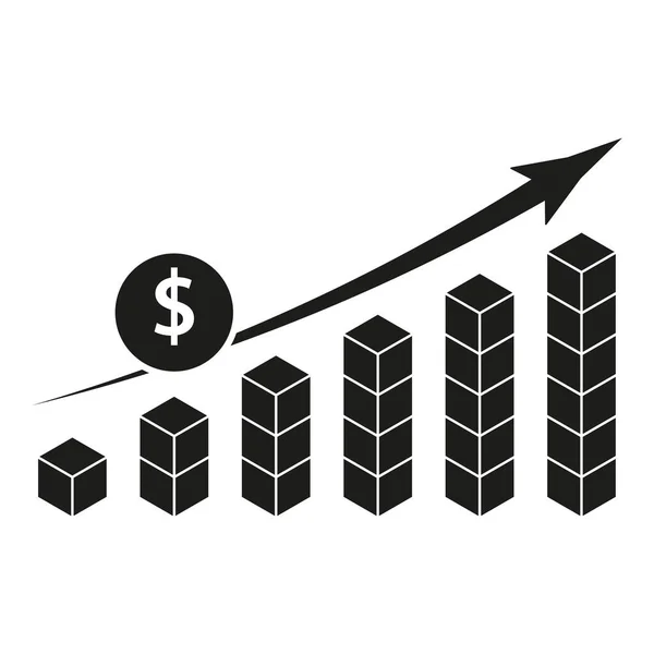 Aumentar Ícone Crescimento Dinheiro Marketing Progresso Ilustração Vetorial Imagem Stock — Vetor de Stock