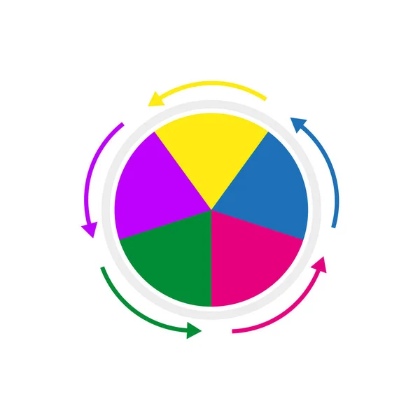 Stock vector Circular Chart Element. Pie chart with arrows around it. Vector illustration. stock image. EPS 10.