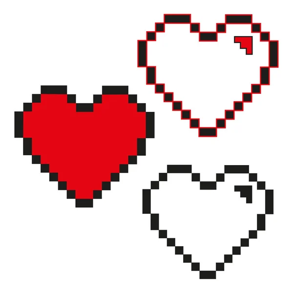 Heart Pixel Icon Vector Illustration Stock Image Eps — Stock Vector