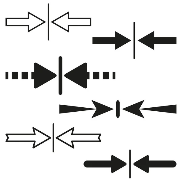 Flèche Réunion Icône Composé Ligne Connexion Pointeur Synchroniser Les Flèches — Image vectorielle