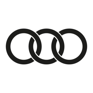 Birbirine kenetlenmiş halkalar, halkalar. Çemberler, halka konsepti ikonu. Vektör çizimi. Stok görüntüsü. EPS 10.