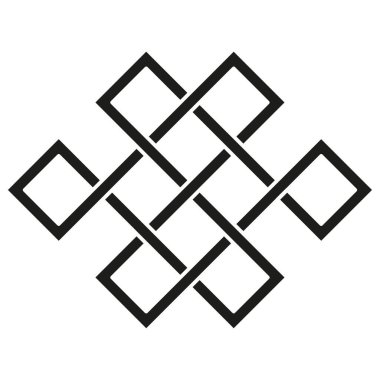 Sonsuz düğüm Tibet, Ebedi. Budizm ve Ruhanilik. Vektör çizimi. Stok görüntüsü. EPS 10.