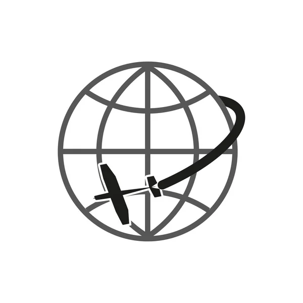Пасажирський Літак Летить Навколо Землі Векторна Ілюстрація Стокове Зображення Епс — стоковий вектор