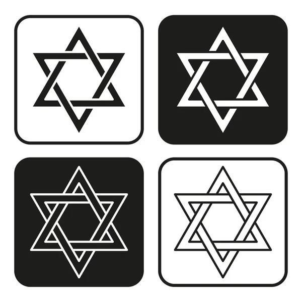 Зоря Давида Знак Юдаїзму Векторна Ілюстрація Вигляд Епс — стоковий вектор