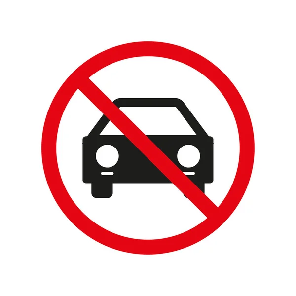 Circle Prohibited Sign Car Parking Sign Vector Illustration Stock Image — Stock Vector
