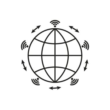 Dünya ikonu. Dünyanın dört bir yanındaki eş ikonları. Vektör çizimi. Stok görüntüsü. EPS 10.