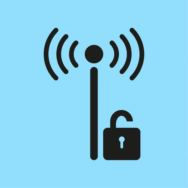 Wifi Icon Free Internet Network Open Lock Vector Illustration Stock — Stock Vector