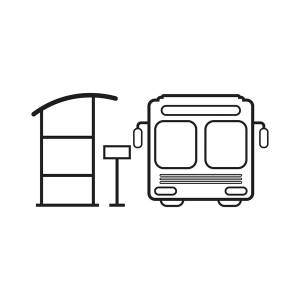 Icône Gare Routière Arrêt Bus Vue Avant Illustration Vectorielle Image — Image vectorielle