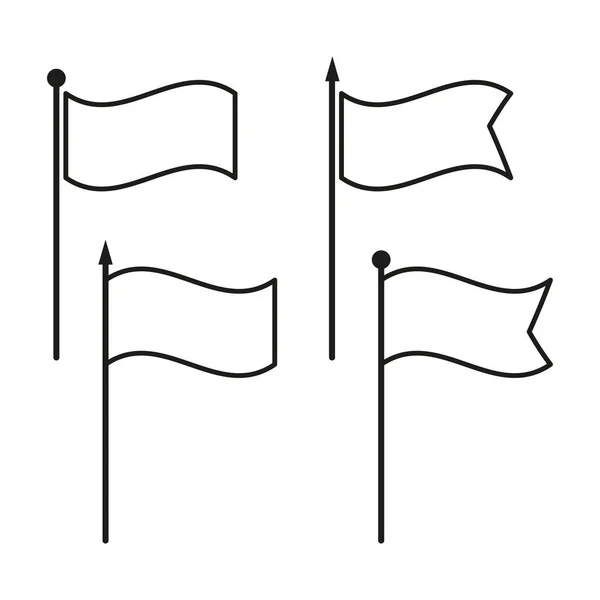旗のアイコン 棒のアイコンに旗を振る ベクトルイラスト ストック画像 Eps — ストックベクタ