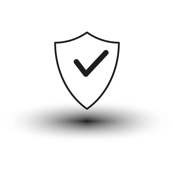 Escudo Com Sinal Ícone Proteção Com Ilustração Vetorial Imagem Estoque — Vetor de Stock
