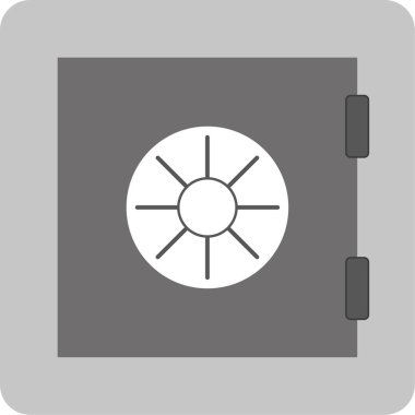 Güvenli ikon. Kutu parası, banka. Vektör çizimi. Stok görüntüsü. EPS 10.