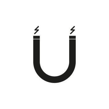 Mıknatıs simgesi. At nalı sembolü elektromıknatıs. Vektör çizimi. Stok görüntüsü. EPS 10.