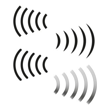 Ses dalgası simgesi. Wi-Fi bağlantısı. Radyo dalgası radyasyonu. Vektör çizimi. Stok görüntüsü. EPS 10.