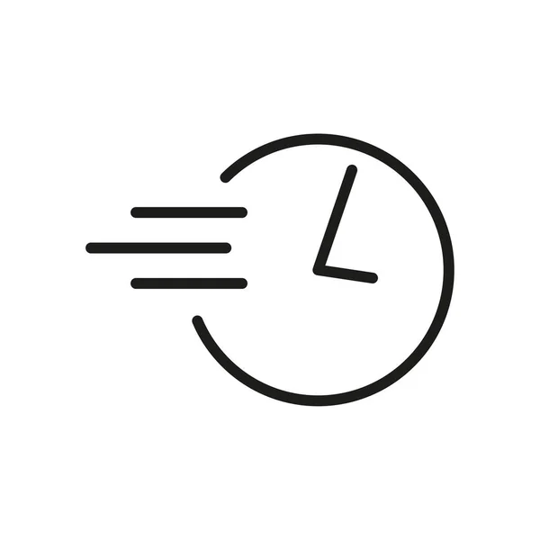 Ikona Času Hodiny Jsou Symbolem Doručení Rychlosti Služby Vektorová Ilustrace — Stockový vektor