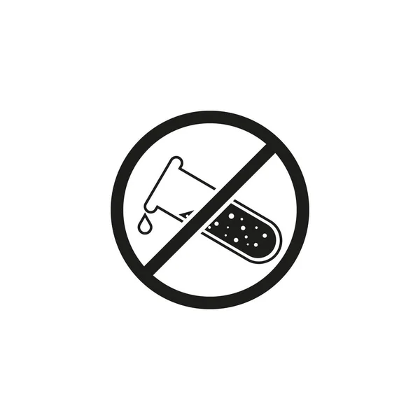 Icono Tubo Químico Señal Prohibida Icono Símbolo Prohibido Productos Químicos — Archivo Imágenes Vectoriales