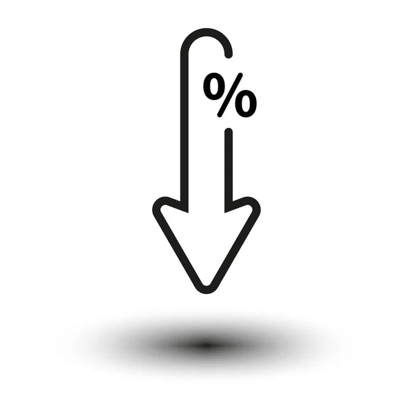 Percent Arrow Line Icon Vector Illustration Eps Stock Image — Stock Vector