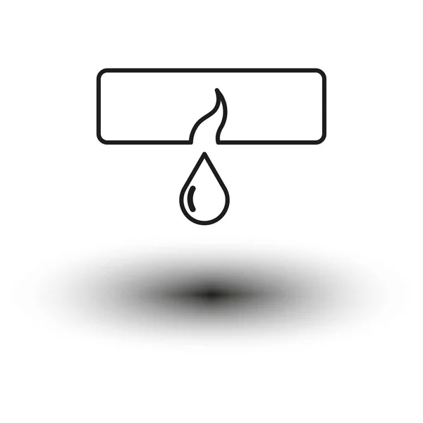 Leak Line Icon Broken Pipe Icon Water Leak Symbol Vector — Stock Vector