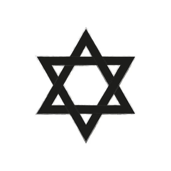 Jewish Star David Six Pointed Star Vector Illustration Stock Image — Stock Vector