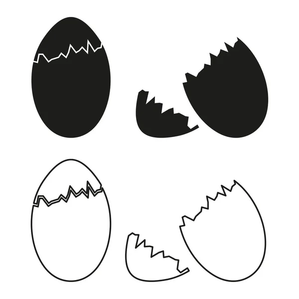Піктограма Зламаного Яйця Векторні Ілюстрації Стокове Зображення Епс — стоковий вектор