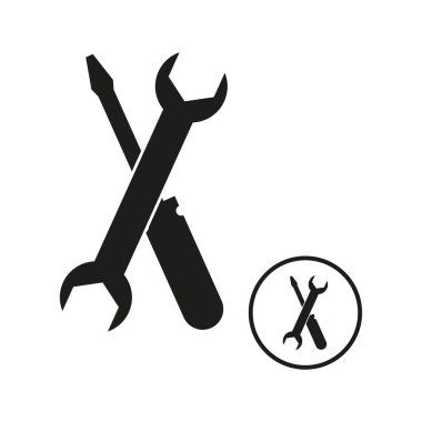 İkonu onar. Ayarlar simgesi. Anahtar simgesi. Vektör çizimi. EPS 10. Stok resmi.