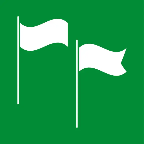 Icone Della Bandiera Impostate Sfondo Verde Illustrazione Vettoriale Eps Immagine — Vettoriale Stock