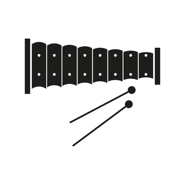 Icono Del Xilófono Icono Del Instrumento Musical Percusión Ilustración Vectorial — Vector de stock