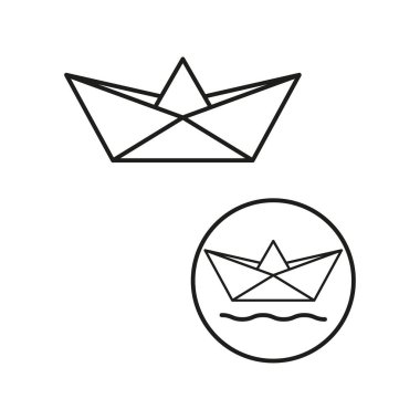 Kağıt tekne ikonu. Vektör çizimi. EPS 10. Stok resmi.