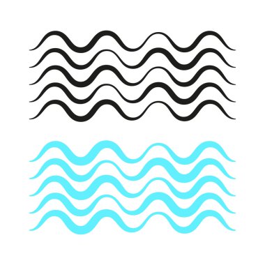 Mavi dalga ve siyah kalın çizgiler. Vektör çizimi. EPS 10. Stok resmi.