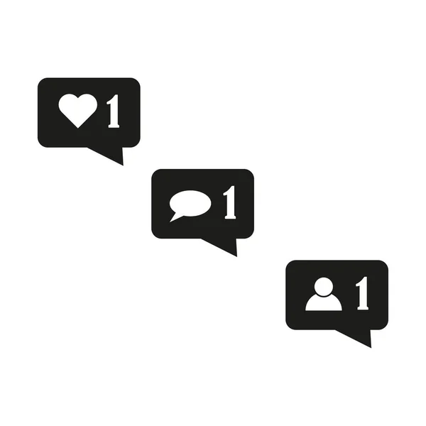 Ікона Піктограма Коментаря Соціальні Медіа Піктограма Фоловерів Сповіщення Векторні Ілюстрації — стоковий вектор