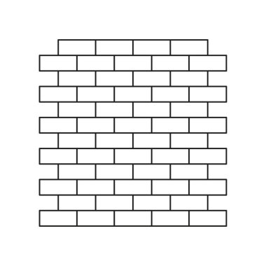 Tuğla duvar simgesi. Vektör çizimi. EPS 10. Stok resmi.