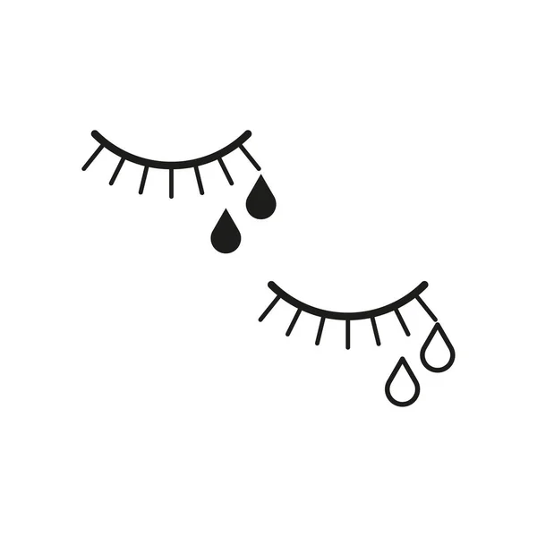 Watering Eyes Tear Crying Icon Vector Illustration Eps Stock Image — Stock Vector