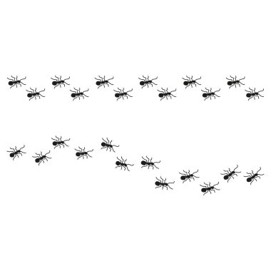 Çalışan karıncalar hattı. Vektör çizimi. EPS 10. Stok resmi.