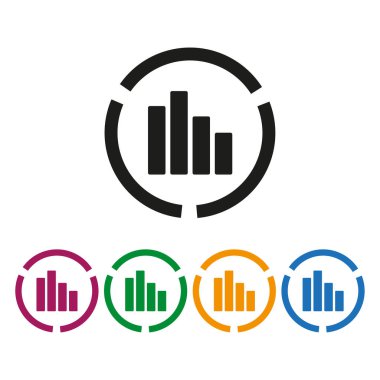 Grafik simgesi. İş rengi simgeleri ayarlandı. Vektör çizimi. EPS 10. Stok resmi.