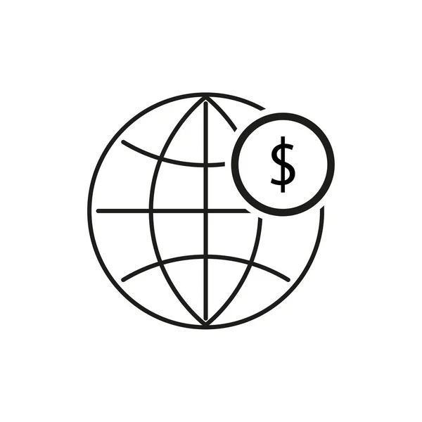 Globo Con Moneda Iconos Del Comercio Por Internet Invierte Dinero — Vector de stock