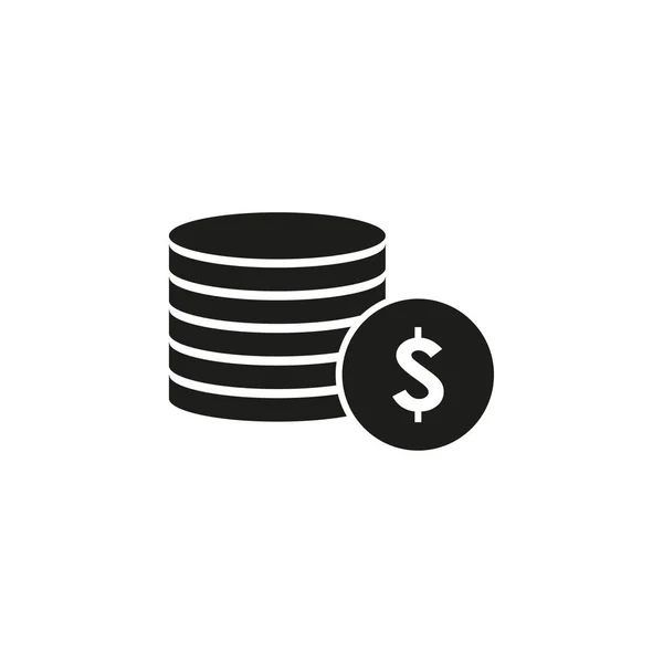 Ikona Zásobníku Mincí Obchodní Platová Koncepce Symbol Dolaru Sloup Mincí — Stockový vektor
