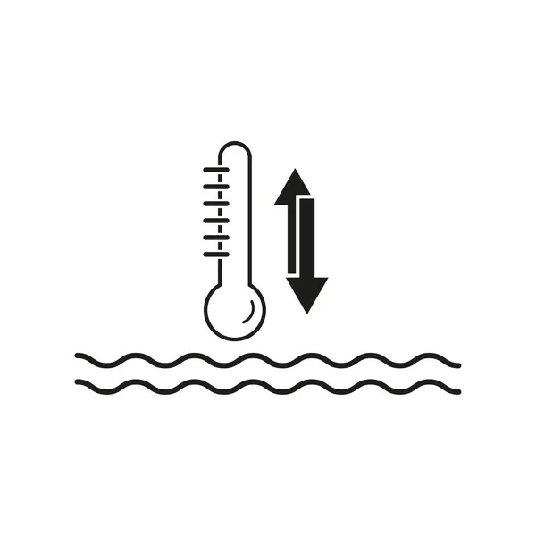 Thermometerzeichen Flüssigkeitstemperaturmessung Temperieren Sie Wasser Oder Vektorillustration Eps Archivbild — Stockvektor