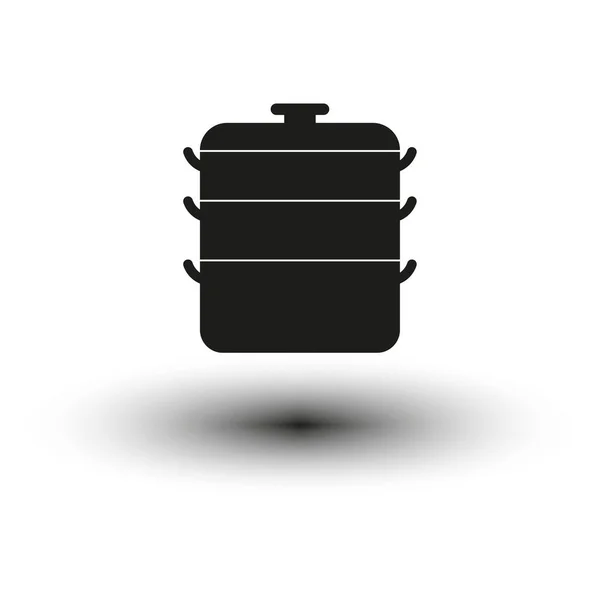 蒸し鍋のアイコン 蒸し器だ 蒸気調理器のアイコン ベクトルイラスト Eps ストック画像 — ストックベクタ