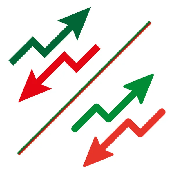 Reising Falling Arrow Icon Знак Увеличения Уменьшения Векторная Иллюстрация Фондовый — стоковый вектор