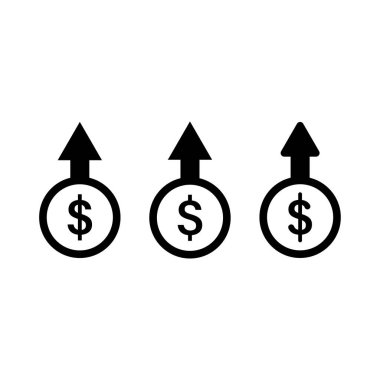 Money increases icon. Vector illustration. stock image. EPS 10.