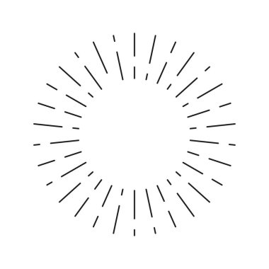 Güneş ışınları sembolü çizdi. Güneş ışığı simgesi. Vektör çizimi. EPS 10. Stok resmi.