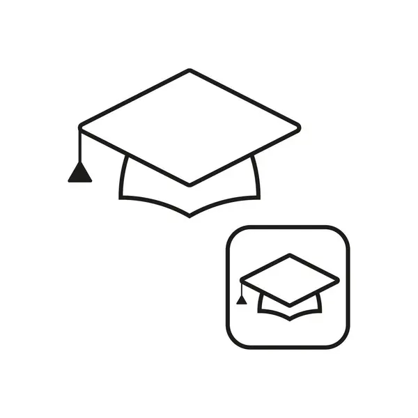 Εικονίδιο Καπέλου Αποφοίτησης Εικονογράφηση Διανύσματος Eps Εικόνα Αρχείου — Διανυσματικό Αρχείο