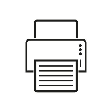 Yazıcı simgesi. Vektör çizimi. EPS 10. Stok resmi.