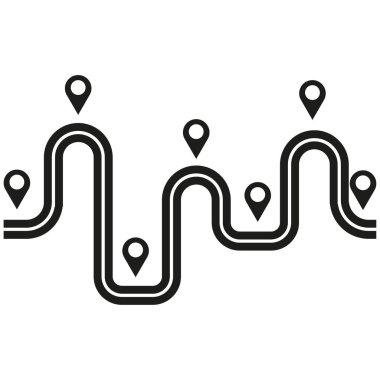 Otoyol viraj yolu. Sivri uçlu asfalt yol. Vektör çizimi. EPS 10. Stok resmi.