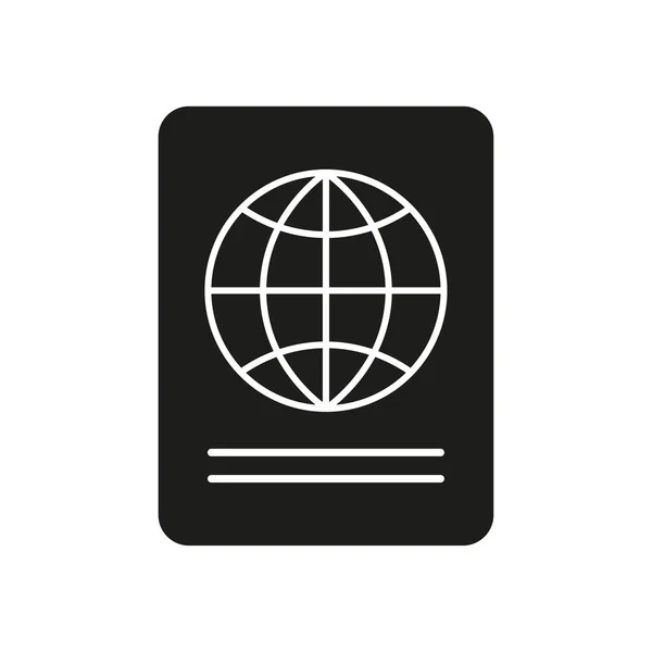 Czarna Ikona Paszportu Koncepcja Podróży Symbol Osobistego Dokumentu Ilustracja Wektora — Wektor stockowy