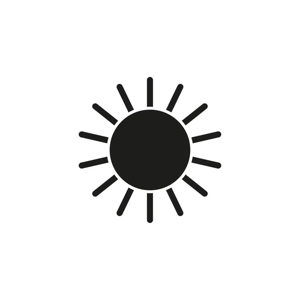 Ícone Solar Símbolo Tempo Quente Sílhueta Sol Preto Ilustração Vetorial —  Vetores de Stock